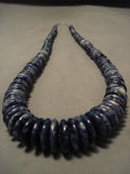 One Of The Finest Vintage Navajo Lapis Native American Jewelry Silver Necklace-Nativo Arts