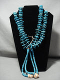 One Of The Finest Vintage Navajo Native American Jewelry jewelry Persin Turquoise Jacla Necklace Old-Nativo Arts