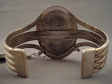 One Of The Finest Vintage Navajo Onyx Native American Jewelry Silver Sterling Slave Bracelet Ring Set-Nativo Arts