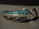 One Of The Finest Vnavajo Lonn Parker Spiderweb Turquoise Native American Jewelry Silver Bracelet-Nativo Arts