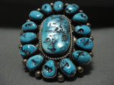 One Of The Largest Ever Vintage Navajo Old Sleeping Beauty Turquoise Native American Jewelry Silver Ring-Nativo Arts