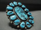 One Of The Largest Ever Vintage Navajo Old Sleeping Beauty Turquoise Native American Jewelry Silver Ring-Nativo Arts