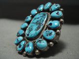 One Of The Largest Ever Vintage Navajo Old Sleeping Beauty Turquoise Native American Jewelry Silver Ring-Nativo Arts