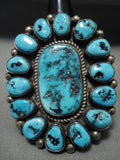 One Of The Largest Ever Vintage Navajo Old Sleeping Beauty Turquoise Native American Jewelry Silver Ring-Nativo Arts