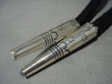 One Of The Largest Navajo Singer Family Turquoise Native American Jewelry Silver Bolo Tie-Nativo Arts