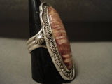 One Of The Largest Navajo Spiny Oyster Native American Jewelry Silver Ring- Ben Begaye!-Nativo Arts
