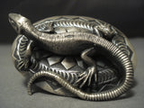 One Of The Largest Navajo Sterling Native American Jewelry Silver Ring- Huge Sterling Gecko!-Nativo Arts