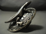 One Of The Largest Navajo Sterling Native American Jewelry Silver Ring- Huge Sterling Gecko!-Nativo Arts