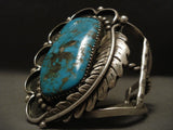 One Of The Largest Old Navajo Persian Turquyoise Native American Jewelry Silver Bracelet-Nativo Arts