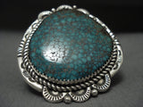 One Of The Largest Spider Navajo Turquoise Tso Family Sterling Native American Jewelry Silver Ring-Nativo Arts