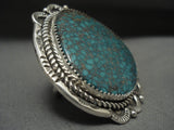 One Of The Largest Spider Navajo Turquoise Tso Family Sterling Native American Jewelry Silver Ring-Nativo Arts