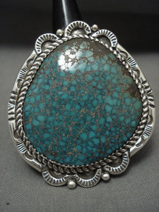 One Of The Largest Spider Navajo Turquoise Tso Family Sterling Native American Jewelry Silver Ring-Nativo Arts