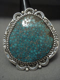 One Of The Largest Spider Navajo Turquoise Tso Family Sterling Native American Jewelry Silver Ring-Nativo Arts