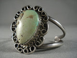 One Of The Largest Teardrop Royston Turquoise Native American Jewelry Silver Vintage Navajo Bracelet-Nativo Arts