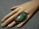 One Of The Largest Vintage Native American Jewelry Navajo Royston Turquoise Sterling Silver Ring Old-Nativo Arts
