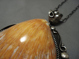 One Of The Largest Vintage Native American Jewelry Navajo Sterling Silver Shell Necklace Old-Nativo Arts