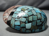 One Of The Largest Vintage Native American Zuni Native Amerian Turquoise Ring Old-Nativo Arts