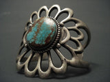 One Of The Largest Vintage Navajo Casted Turquoise Native American Jewelry Silver Bracelet-Nativo Arts