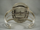 One Of The Largest Vintage Navajo Gaspeite Concho Native American Jewelry Silver Bracelet-Nativo Arts