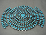One Of The Largest Vintage Navajo Turquoise Native American Jewelry Silver Pin Pendant Old-Nativo Arts