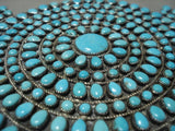 One Of The Largest Vintage Navajo Turquoise Native American Jewelry Silver Pin Pendant Old-Nativo Arts