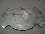 One Of The Largest Vintage Navajo Turquoise Native American Jewelry Silver Pin Pendant Old-Nativo Arts