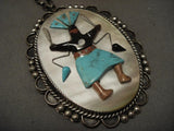 One Of The Largest Vintage Zuni Apache Danc Er Necklace-Nativo Arts