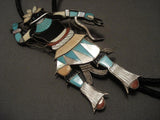 One Of The More Unique Vintage Zuni Eddie Beyuka Snake Dancer Native American Jewelry Silver Bolo Tie-Nativo Arts