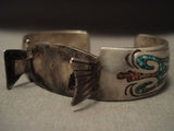 One Of The Most Rare Vintage Thomas Singer Turquoise Native American Jewelry Silver Bracelet-Nativo Arts