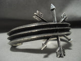 One Of The Most Unique Aaron Anderson Native American Jewelry Silver Arrow Bracelet-Nativo Arts