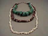 One Of The Most Unique Ever Vintage Navajo Turquoise Native American Jewelry Silver Necklace-Nativo Arts