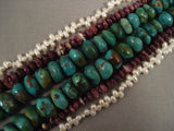 One Of The Most Unique Ever Vintage Navajo Turquoise Native American Jewelry Silver Necklace-Nativo Arts