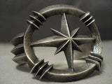 One Of The Most Unique Navajo Aaron Anderson **nothern Star** Native American Jewelry Silver Bracelet-Nativo Arts