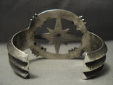 One Of The Most Unique Navajo Aaron Anderson **nothern Star** Native American Jewelry Silver Bracelet-Nativo Arts