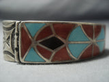 One Of The Oldest Inlay Turquoise Ingot Native American Jewelry Silver .999 Bracelet-Nativo Arts