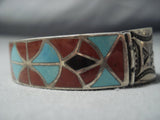 One Of The Oldest Inlay Turquoise Ingot Native American Jewelry Silver .999 Bracelet-Nativo Arts