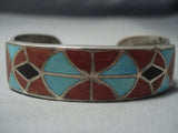 One Of The Oldest Inlay Turquoise Ingot Native American Jewelry Silver .999 Bracelet-Nativo Arts