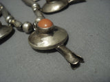 One Of The Oldest Signed Yazzie Vintage Coral Navajo Sterling Native American Jewelry Silver Necklace-Nativo Arts