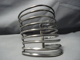 One Of The Tallest Vintage Native American Jewelry Navajo Sterling Silver Bracelet Cuff Old-Nativo Arts