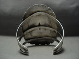 One Of The Tallest Vintage Navajo Native American Jewelry jewelry Sterling Silver Concho Bracelet Old-Nativo Arts