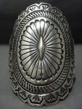 One Of The Tallest Vintage Navajo Native American Jewelry jewelry Sterling Silver Concho Bracelet Old-Nativo Arts