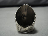 Opuelnt Vintage Navajo #8 Turquoise Sterling Silver Ring Native American Jewelry Old-Nativo Arts