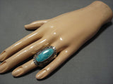 Opuelnt Vintage Navajo #8 Turquoise Sterling Silver Ring Native American Jewelry Old-Nativo Arts