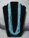 Opuelnt Vintage Navajo Native American Jewelry jewelry Turquoise Sterling Silver Necklace- Marked!-Nativo Arts