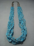 Opuelnt Vintage Navajo Native American Jewelry jewelry Turquoise Sterling Silver Necklace- Marked!-Nativo Arts