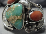 Opulelnt Vintage Native American Jewelry Navajo Lena Kee Royston Turquoise Sterling Silver Bracelet-Nativo Arts