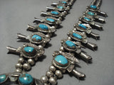 Opulelnt Vintage Native American Jewelry Navajo Turquoise Sterling Silver Squash Blossom Necklace-Nativo Arts
