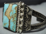 Opulent 1920's Vintage Native American Jewelry Navajo Turquoise Sterling Silver Bracelet Old-Nativo Arts