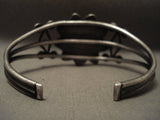 Opulent 1930's Vintage Navajo Native American Jewelry jewelry Twist Shank Natural Green Turquoise Bracelet-Nativo Arts