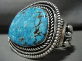 Opulent Albert Lee 203 Grams Turquoise Native American Jewelry Silver Vintage Navajo Bracelet-Nativo Arts